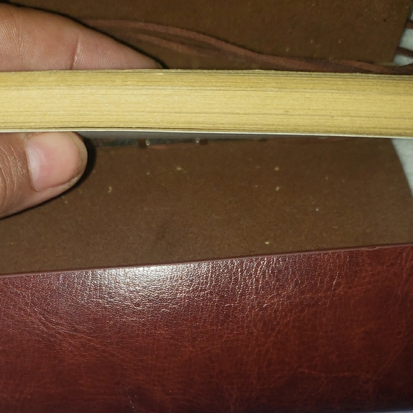 Brown Faux Leather Journal with Wrap-Around Cord - Picture 4 of 6